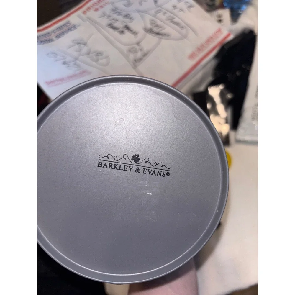 Barkley & Evans Matte Gray Metal Pet Treat Canister with Lid and Handle